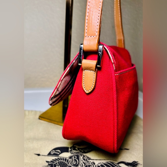 Burberry Red Canvas Crossbody Bag | Leather Trim | Dust Bag Included | w/COA - Picture 5 of 16